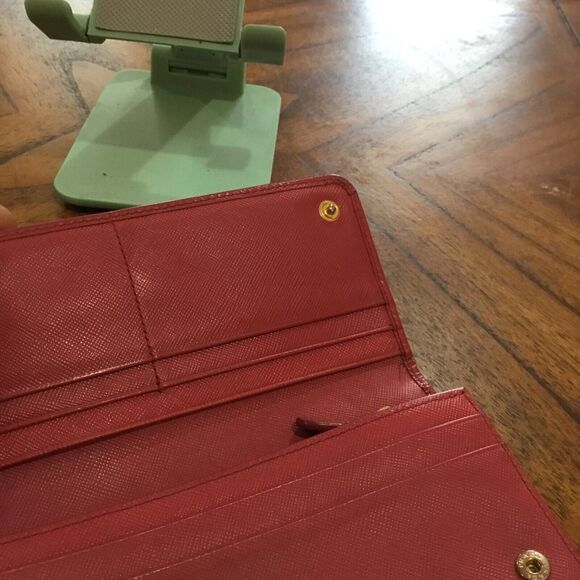 Prada Milano Saffiano Leather Long Wallet Magenta Good Used Condition - Picture 12 of 16